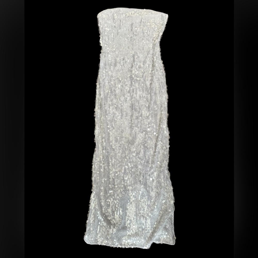 Dynamite Silver Sequin Strapless Bodycon Tube Dress Size XS - Picture 4 of 11